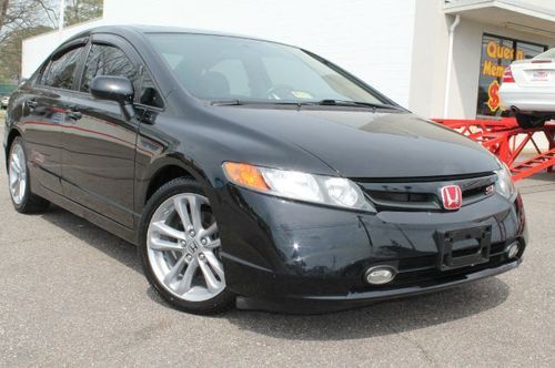 2008 honda civic si 4d sedan black / black 49k original miles great on gas clean