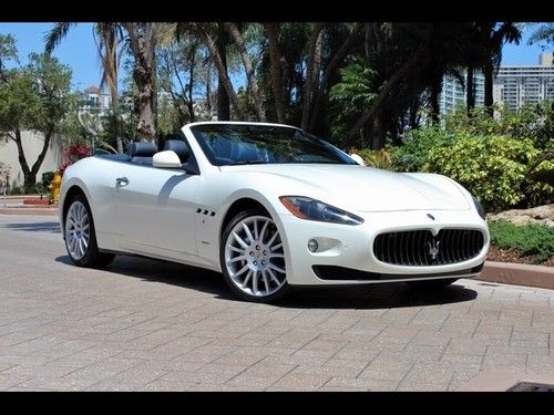 2011 maserati granturismo convertible only 4k white 1 owner blue int showroom