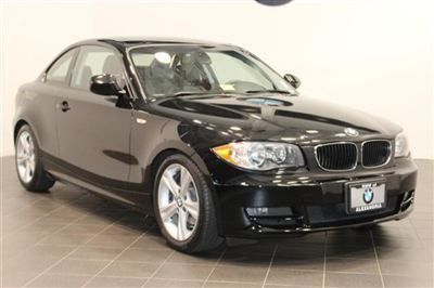 Black bmw 128 coupe automatic sport value moonroof boston leather sat radio