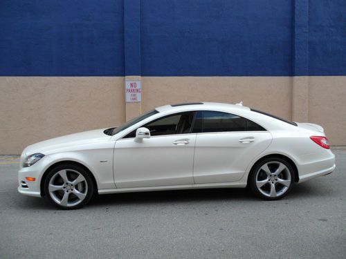 2012 mercedes-benz cls-class 1 owner diamond white 1.9% financing avail11k miles