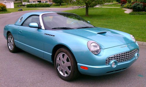 2002 ford thunderbird convertible-9.5 original miles!-original docs-pristine!