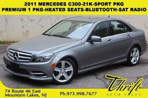 2011 mercedes c300-21k-sport pkg-premium 1 pkg-heated seats-bluetooth-sat radio