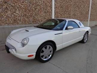 2002 ford thunderbird whisper white w/hardtop premium carfax certified