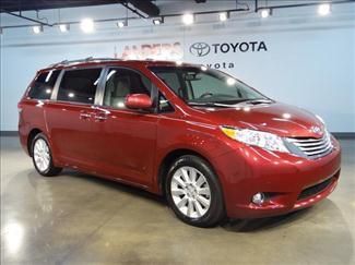 2011 red xle sienna leather nav push button start sun roof capt chairs back tv!!