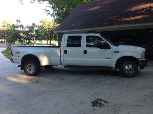 Ford 4x4 crew cab f250 f350 long bed dully lariat white 2003 diesel