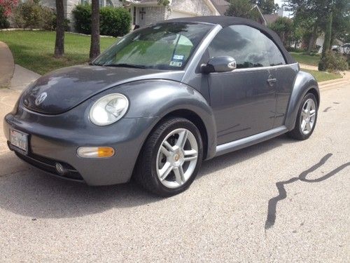 2004 volkswagen beetle gls convertible 2-door 1.8l 1 owner texas grey 5 speed