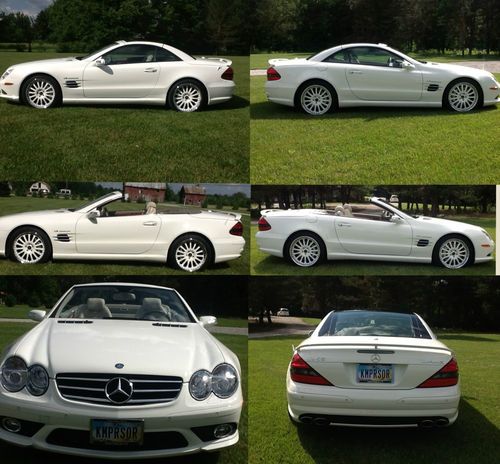 WOW! 2007 SL55 AMG Mercedes Benz Hard Top Convertible Rare White, image 13