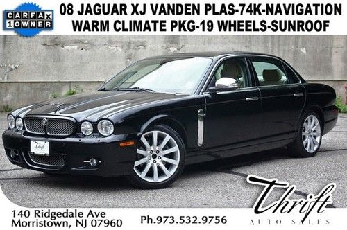 08 jaguar xj vanden plas-74k-nav-warm climate pkg-19 wheels-sunroof