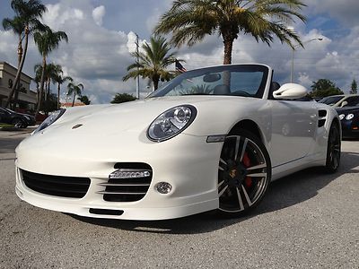 2011 porsche 911 turbo cabriolet clean carfax carrara white sport chrono