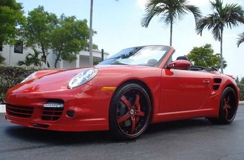 The dream car - flawless red/black 08 porsche 911 turbo cab with custom wheels