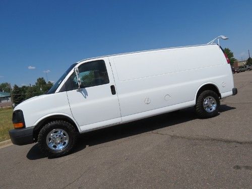 2008 chevrolet express 3500 extended cargo van 6.0 v8 lwb w/ racks 1 owner fleet