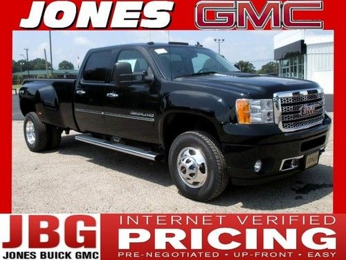 New 2014 gmc sierra 3500hd 4wd crew cab denali diesel drw msrp $66615 black onyx