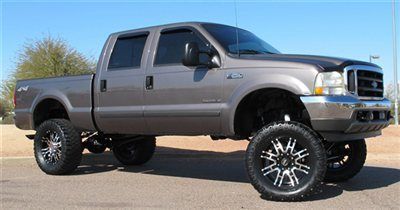 **no reserve** 2002 ford f250 xlt lifted crew 7.3l diesel 4x4 - az clean!!