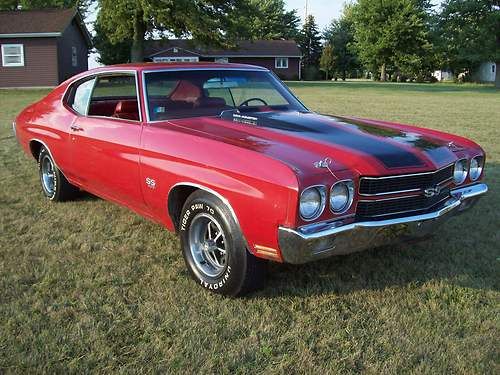 1970 chevelle ss 396 **red on red**original paint**cowl induction**build sheet**