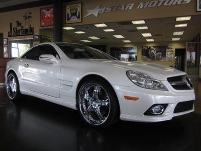 09 mercedes sl550r white with black interior convertible