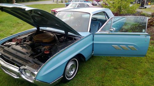 1963 2dr coupe blue hard top chrome accents v8 good to very good cond.