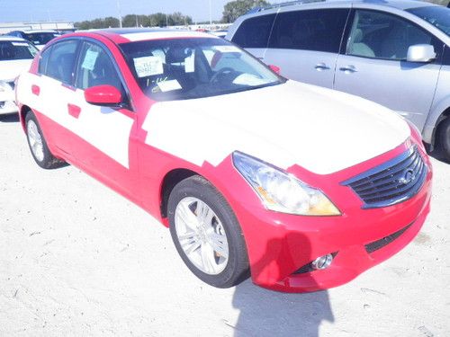 2013 infinity g37x red salvage flood missori title,  brand new car 0 miles.