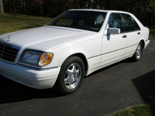 1997 mercedes s 320 4 door, white,beautiful, low mileage,never been in snow !