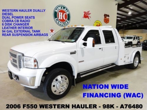 06 f550 lariat crew cab western hauler 4x2,diesel,automatic,lth,98k,we finance!!