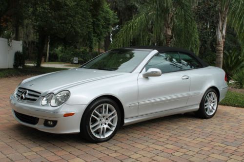 2008 mercedes-benz clk350 convertible-1-owner,fl-kept-silver/black,new michelins