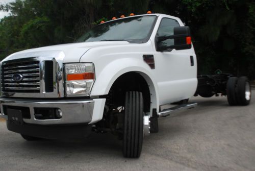 2008 ford f550 xl 6.4 diesel cab chassis 14&#039;  flatbed tow truck utility bed