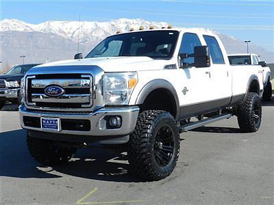 Ford crew cab powerstroke diesel lariat 4x4 custom new lift wheels tires auto