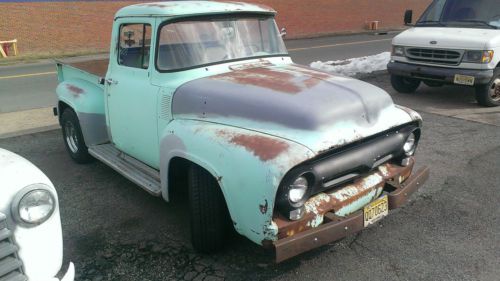 Vintage 1956 56 ford f100 short bed stepside pick up truck hot rat street rod