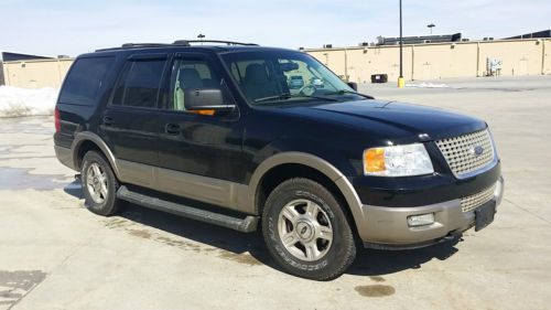 2003 ford expedition 4x4 leather sun roof 5.4l 115k new tires suv black tan...