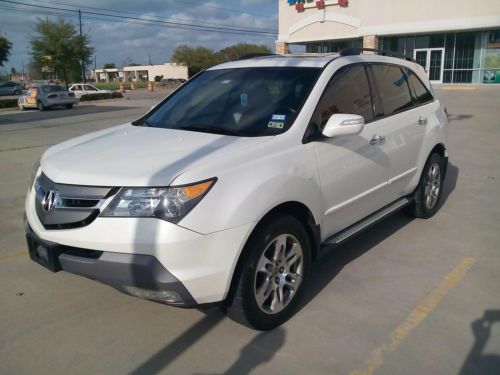 2007 white mdx sh-awd w/ rear tv, tech pkg, navi, cam, running board, 3rd row st