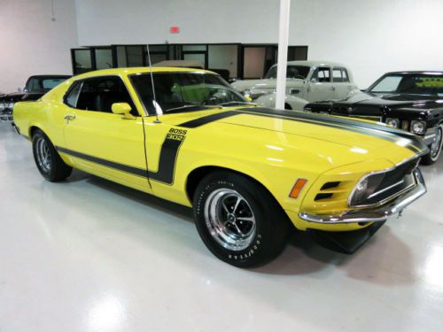 1970 mustang boss 302 - rotisserie restored - all #&#039;s matching -original ca car!