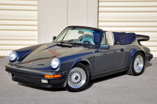 1987 porsche 911 cabriolet! low miles! factory whale tail! completely serviced!