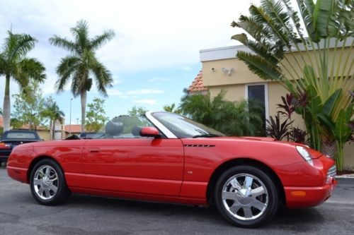 Thunderbird one owner florida hardtop convertible 28k torch red leather