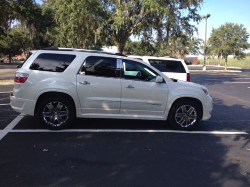 2012 gmc denali acadia white diamond tricoat includes warranty 27k miles