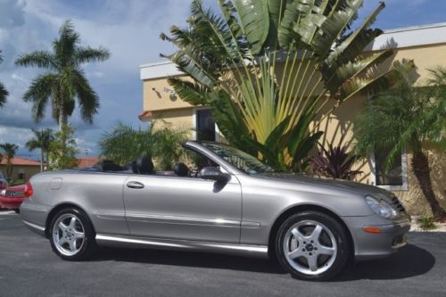 Clk500 convertible 52k heated leather wood wheel pewter metallic carfax cert