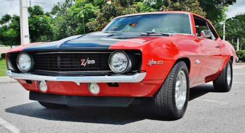 Spectacular 69 chevrolet camaro z/28 tribute creat engine rotisserie frame off.