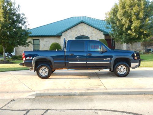 2005 chevy 2500hd diesel blue crew cab 4x4 w/ headache rack, brush guard, &amp; more