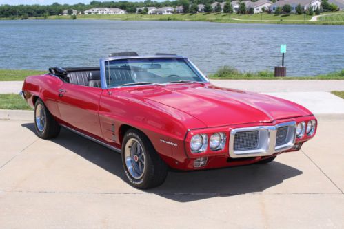 1969 pontiac firebird convertible red 350 automatic transmission cooper cobra