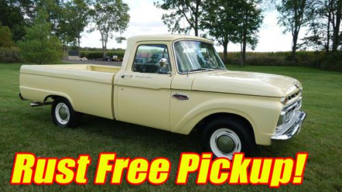 1966 f100 ford camper special long box pickup 352 ci ford v8 automatic rust free