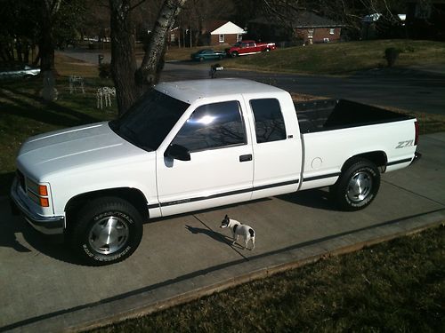 1996 gmc sierra sle z71 4x4 ext cab white unrestored survivor original 42k miles