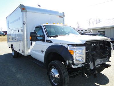 2012 ford f-550 2wd box truck repairable salvage title rebuildable light damage