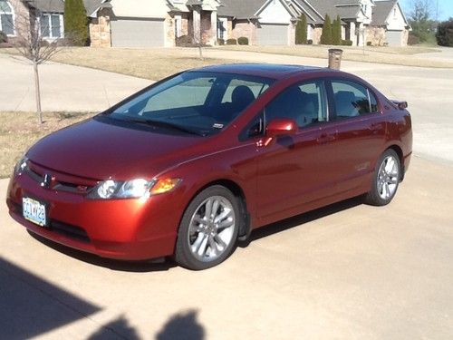 2007 honda civic si 4 door sedan habanero red no reserve