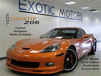 2007 corvette zo6! 6-speed nav hud heated-sts corsa-exhaust lambo-doors 19"whls
