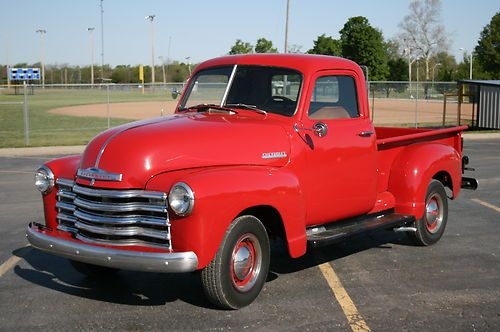 1951 chevorlet 3100 1/2 ton pickup truck  1947 48 49 50 51 52 53 victory red