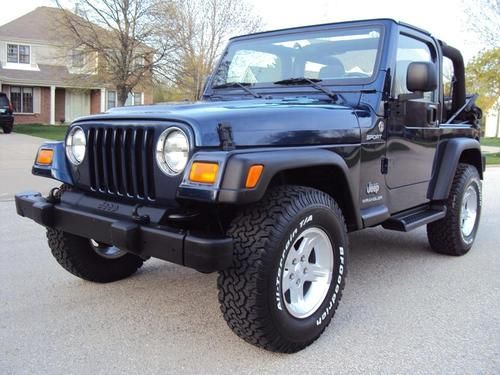2005 jeep wrangler sport 6-speed manual 4.0l 6cyl a/c new tires