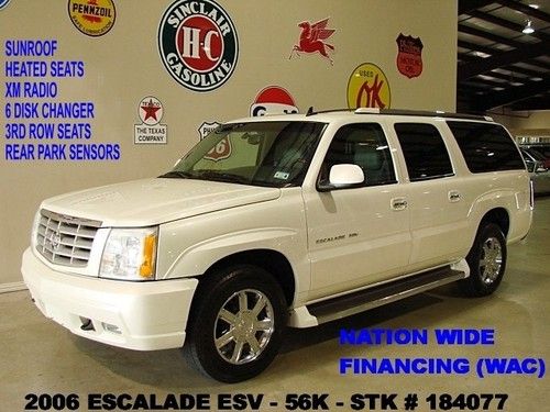 2006 escalade esv,awd,sunroof,heated leather,bose,chrome wheels,56k,we finance!!