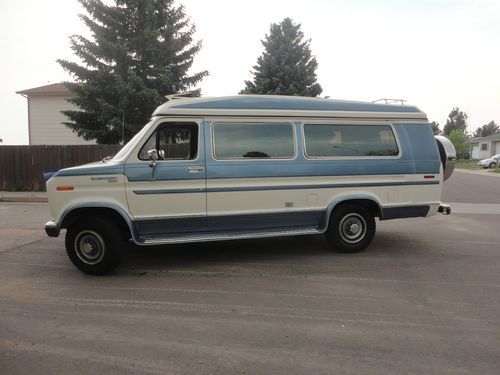 1990 ford viking class b rv club wagon econoline e350  xlt hightop van 460