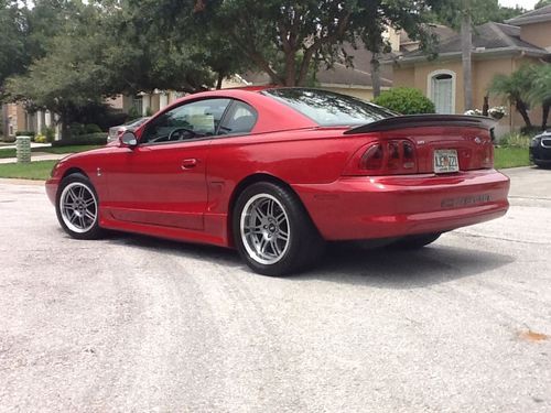 Turbocharged 1996 laser red metallic ford mustang cobra