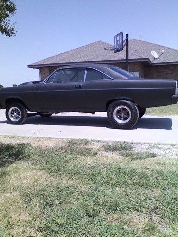1966 FORD FAIRLANE STRAIGHT AXLE GASSER, HOT ROD BLACK RACE CAR THUNDERBOLT HOOD, image 2