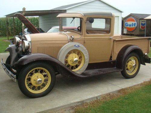 1931 model a ford late model pickup truck rebuilt motor runs great