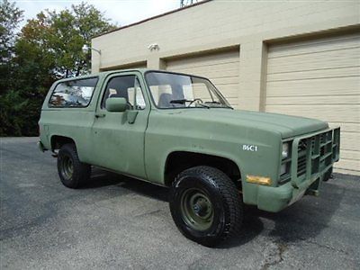 1986 chevrolet m1009 military 4x4 blazer/6.2l diesel!nice!wow!low miles!look!